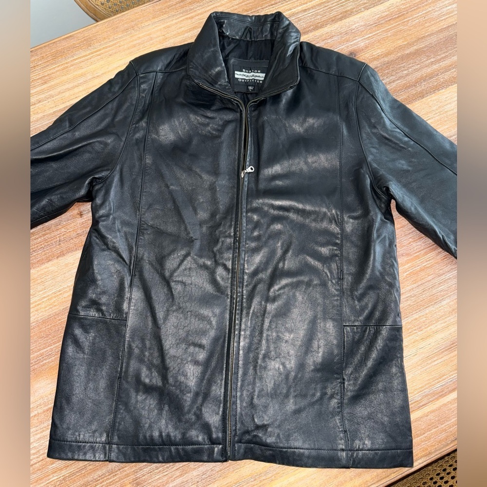 Boston Outfitters Black Leather Jacket Men’s Classic Leather Coat